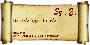 Szilágyi Ernő névjegykártya