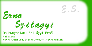 erno szilagyi business card